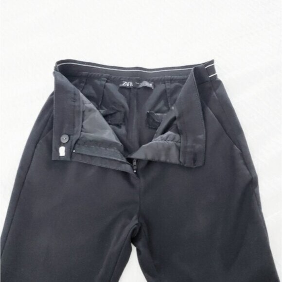 Zara Striped Waistband Cigarette Highwaisted Trouser Ankle Pants- Xs - Picture 8 of 16